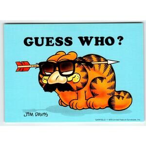 Garfield Cat Postcard guess Who? Goofy Kitten Jim Davis 1978 Unused Comic Art